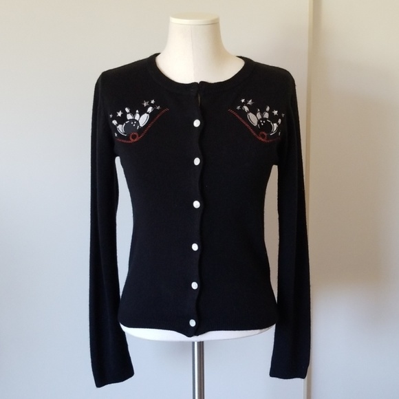 Lucky 13 Sweaters - Lucky 13 "Bowl! Strike!" Rockabilly Cardigan